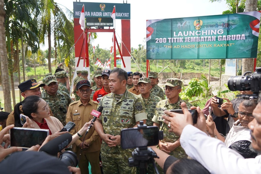  Kasad Launching 11 Jembatan Gantung di Aceh, Buka Akses Wilayah Terisolasi Pascabencana